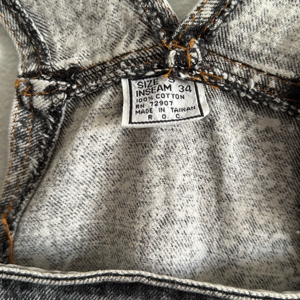 vintage U.S. Army Javolis Acid Wash Denim Overalls Small - Picture 5 of 8